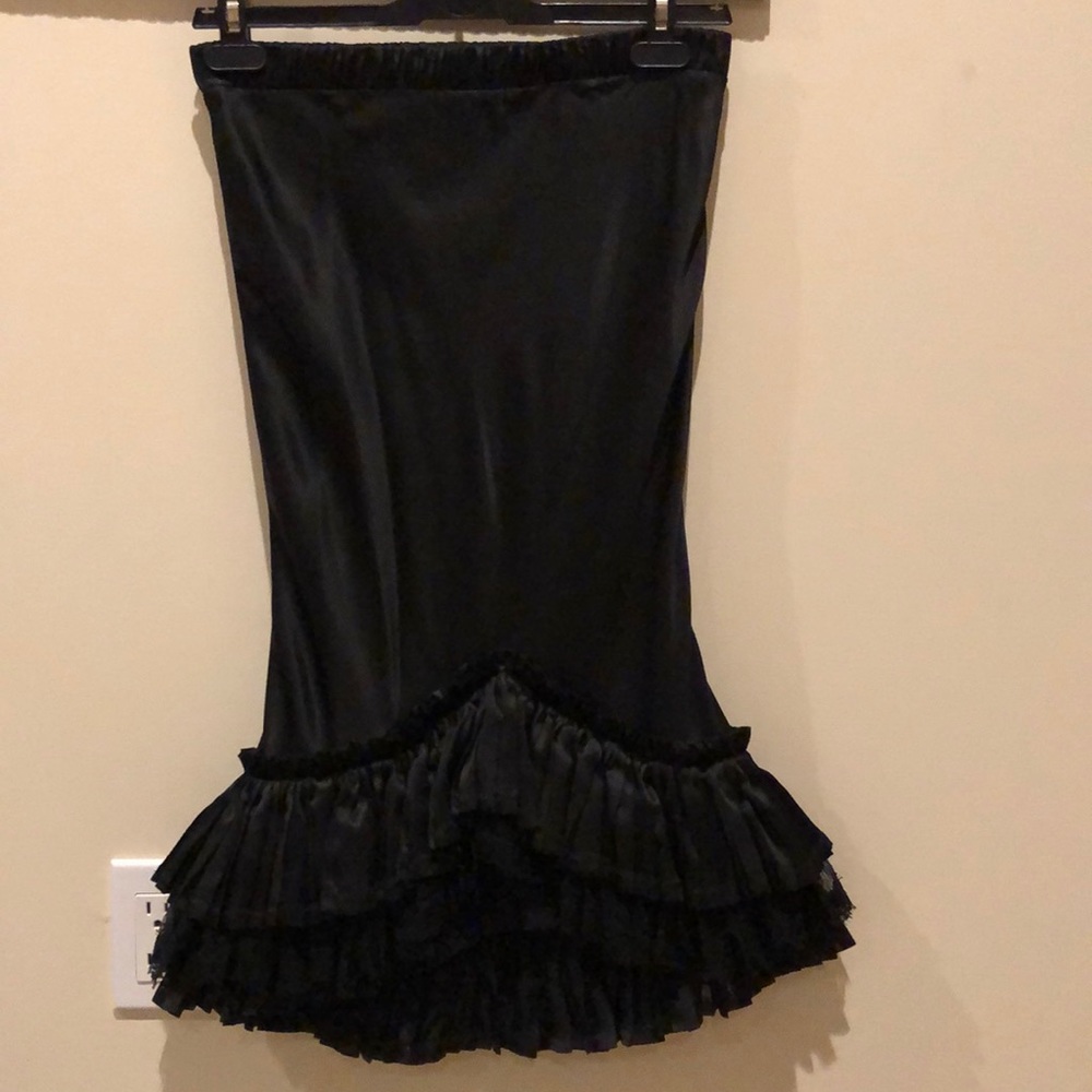 sexy silk skirt with lace and silk ruffled bottom